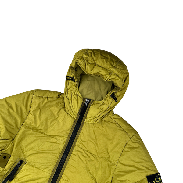 Stone Island 2021 Mustard Yellow Crinkle NY Down Puffer Jacket - Medium