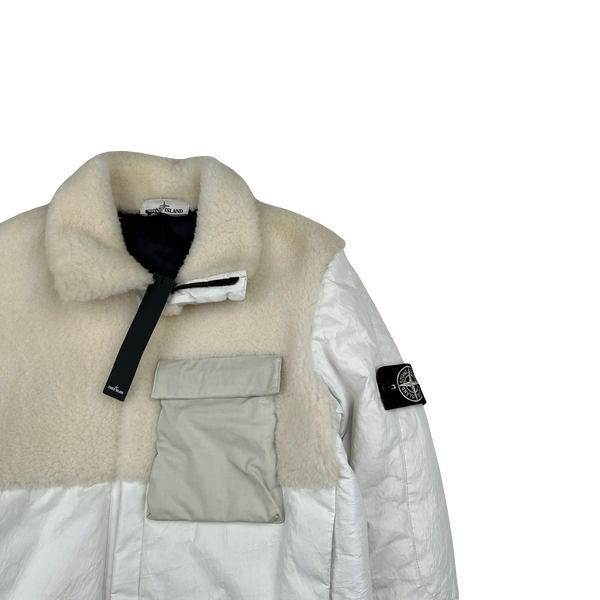 Stone Island 2017 Feather Leather Primaloft Lined Fur Jacket - Medium