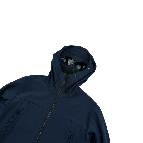 CP Company Navy Blue Fleece Lined Soft Shell Goggle Jacket - XL