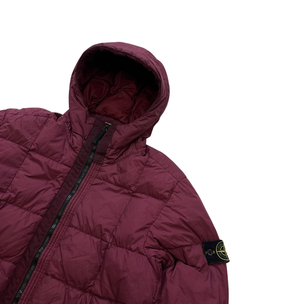 Stone Island 2018 Plum Down Filled Crinkle Puffer Jacket - Large