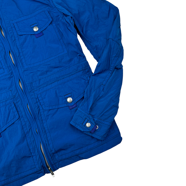 CP Company Blue Chrome Shimmer Goggle Multi Pocket Jacket - Medium