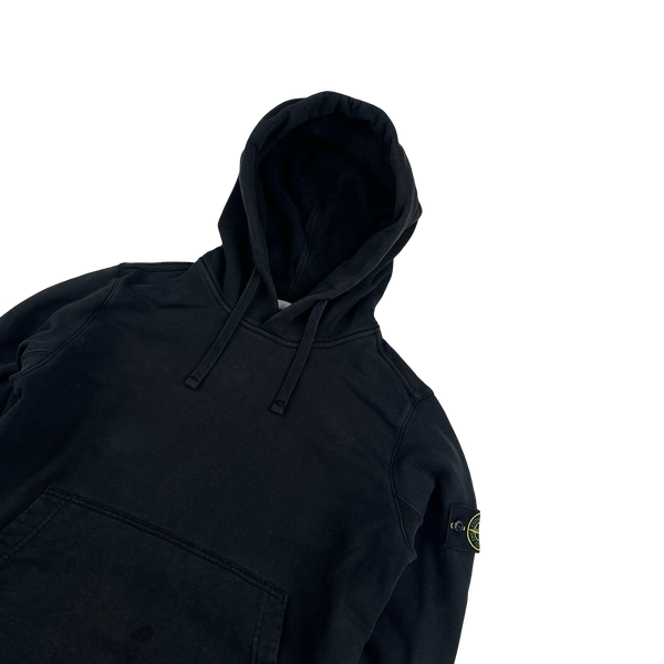 Stone Island 2019 Black Cotton Pullover Hoodie - Medium