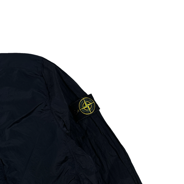 Stone Island Navy Blue Nylon Metal Shimmer Overshirt - Medium