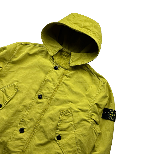 Stone Island Yellow David TC Garment Dyed Parka Jacket - Large