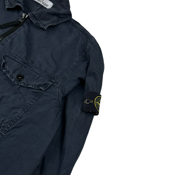 Stone Island 2019 Black Cotton Zipped Overshirt - Small