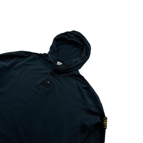 Stone Island 2013 Navy Cotton Pullover Hoodie - Large