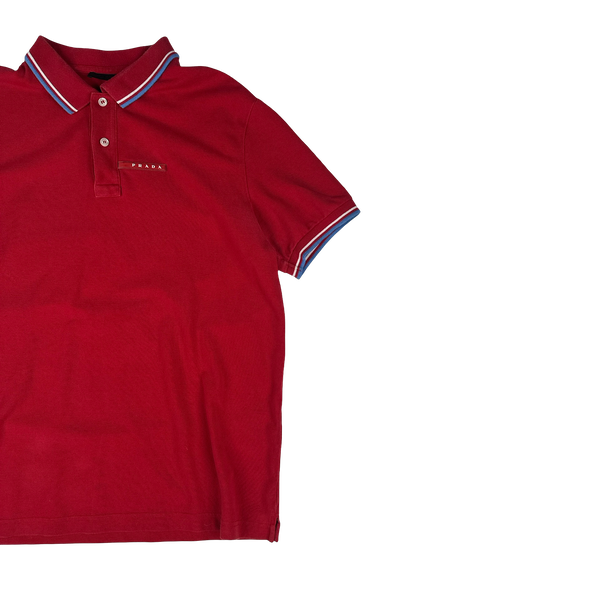 Prada Red Cotton Polo Shirt -XL