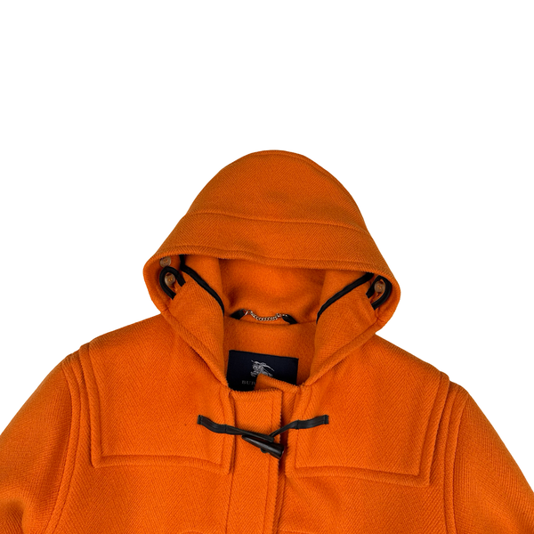 Burberry Wool Orange Duffle Coat - Small