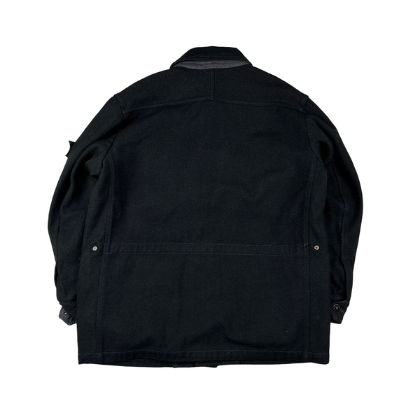 Stone Island Vintage 1998 Navy Green Edged Badge Jacket  -XL