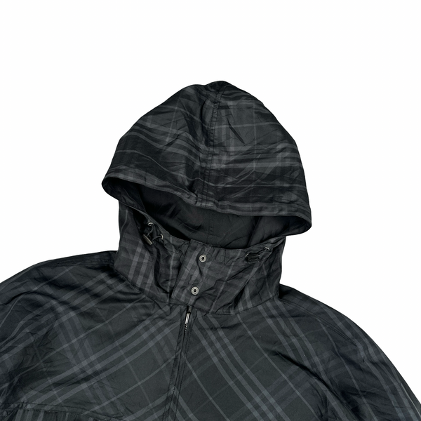 Burberry Black Nova Check Reversible Hooded Jacket - Medium