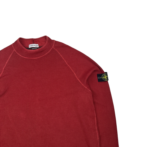Stone Island 2003 Red Cotton Pullover Knit - XXL