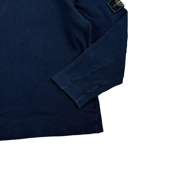 Stone Island Vintage Green Edge 1998 Navy Mock Neck Jumper - Medium