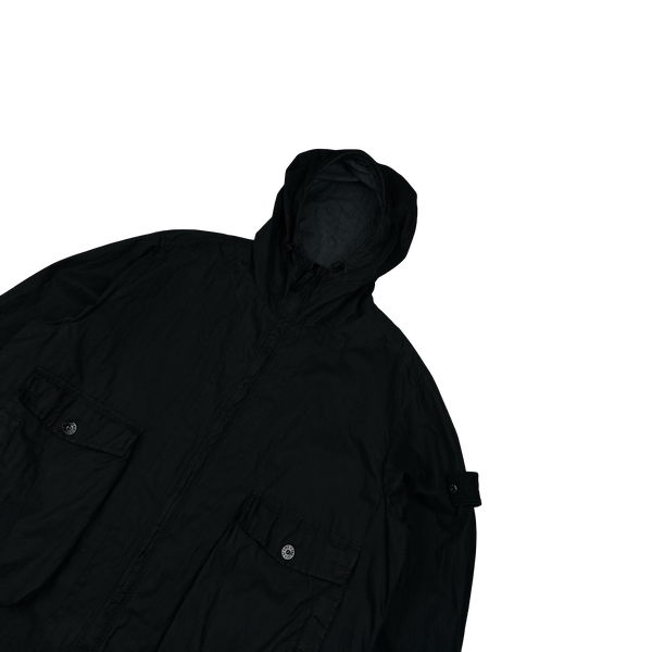 Stone Island 2019 Black Ghost Piece 50 Fili Resinata Ghost Parka Jacket - XL