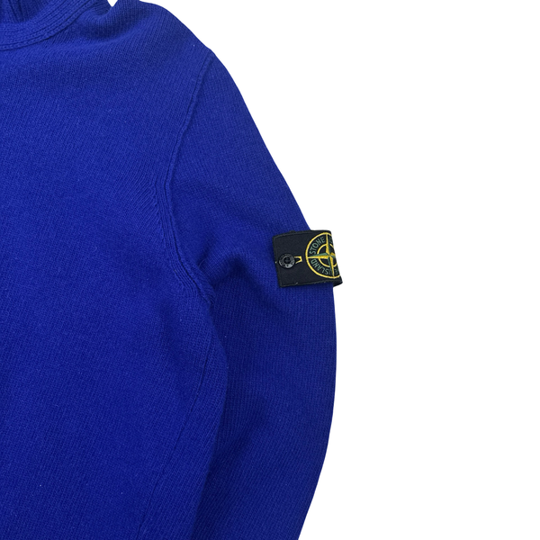 Stone Island Royal Blue Wool High Neck Jumper - XL