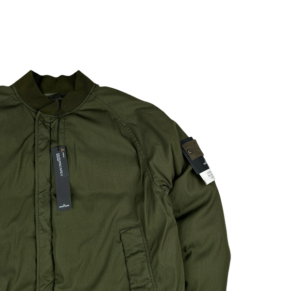 Stone Island Khaki Stretch Wool Nylon TC Down Ghost Bomber Jacket - XL