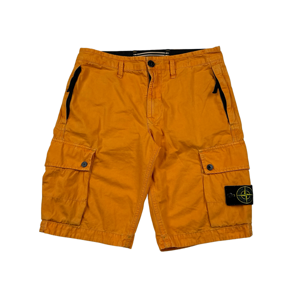 Stone Island 2023 Orange Slim Bermuda Cotton Shorts - 29"