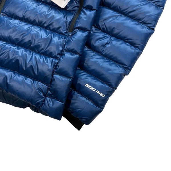 North Face Blue Summit Series 800 Down Hooded Puffer Jacket - Small