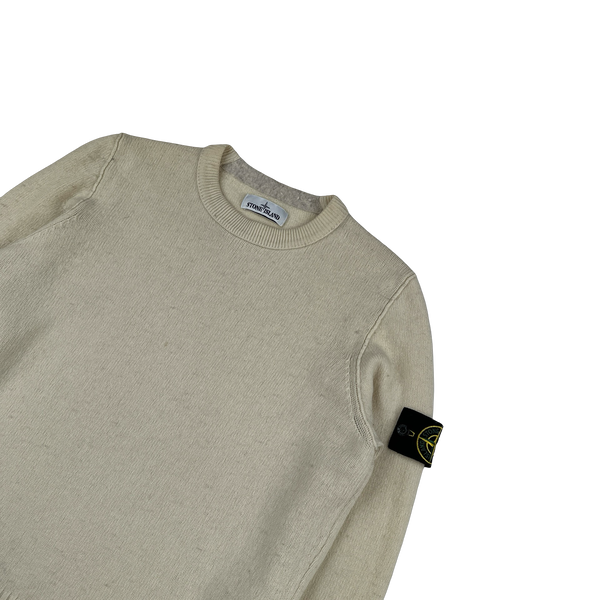 Stone Island 2014 Cream Knitted Wool Pullover Jumper - Medium