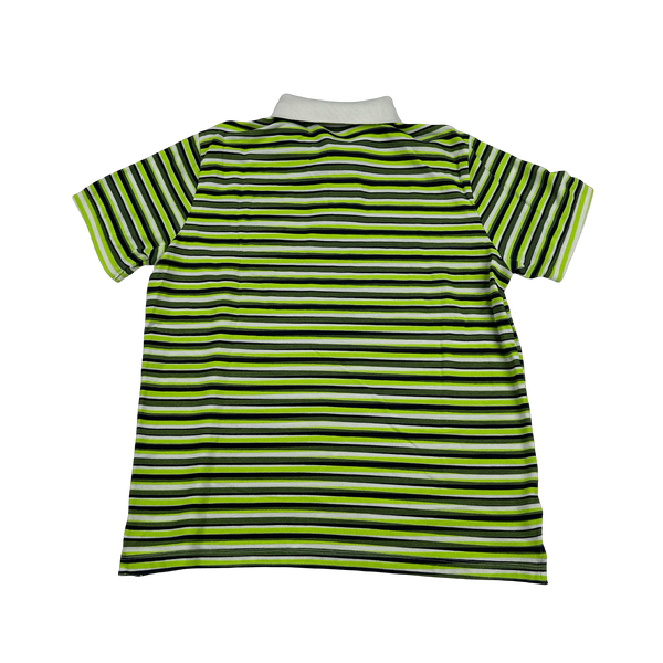 Stone Island 2012 Green Striped Patch Cotton Short Sleeve Polo - XL