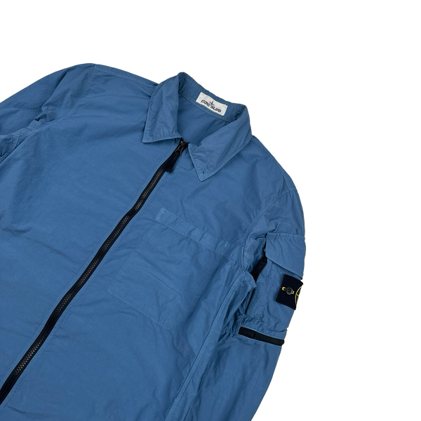 Stone Island 2022 Blue Naslan Light Zipped Overshirt - Medium