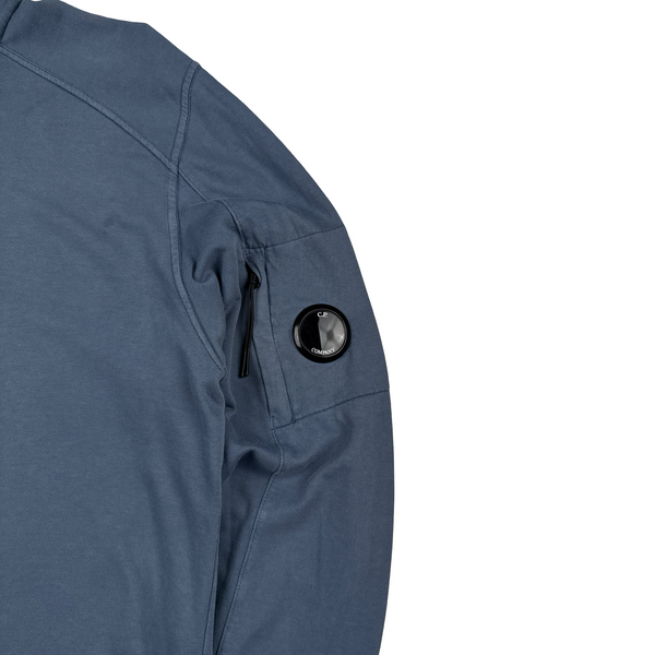 CP Company Blue Cotton Lens Viewer Quarter Zip Pullover - Large