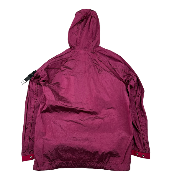 Stone Island 2022 Magenta Packable Nylon Metal Econyl Quarter Zip - Large