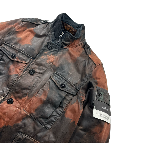 Stone Island Raso Hand Painted Tortoise Shell Camo Field Jacket -Medium
