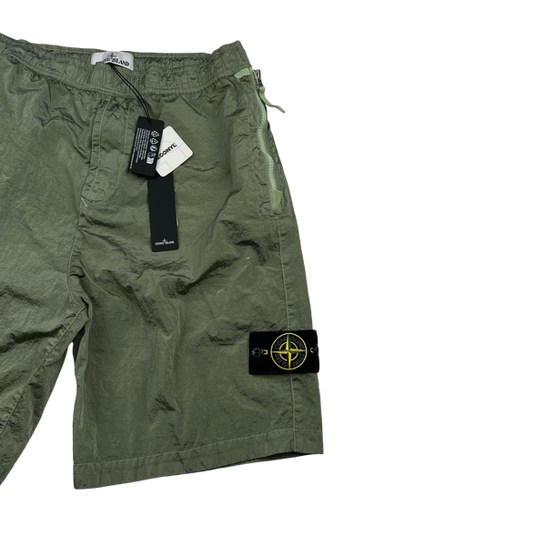 Stone Island 2023 Green Nylon Metal Econyl Shorts - 31"