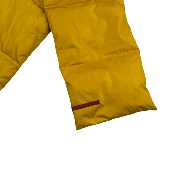 Prada Tab Yellow Down Filled Nylon Scarf