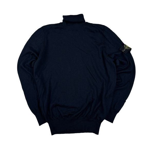 Stone Island 2019 Navy Roll Neck Knit Jumper - Large