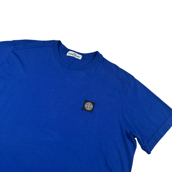 Stone Island Blue Cotton Patch T Shirt - XXL