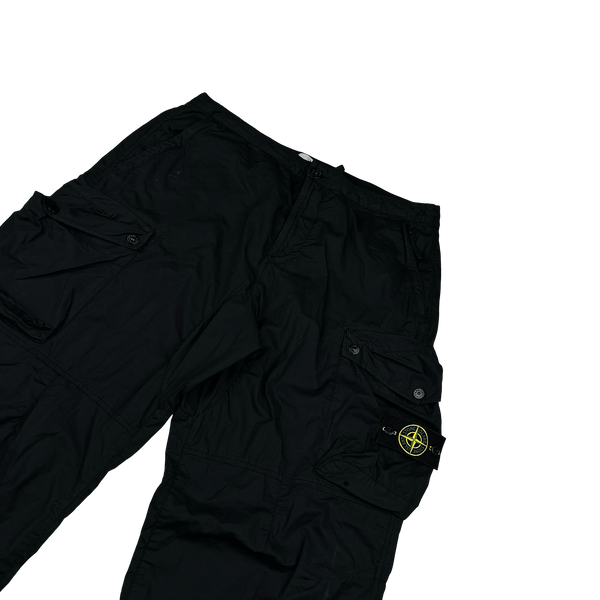 Stone Island 2019 LO Black Cotton Baggy Cargos - 36"