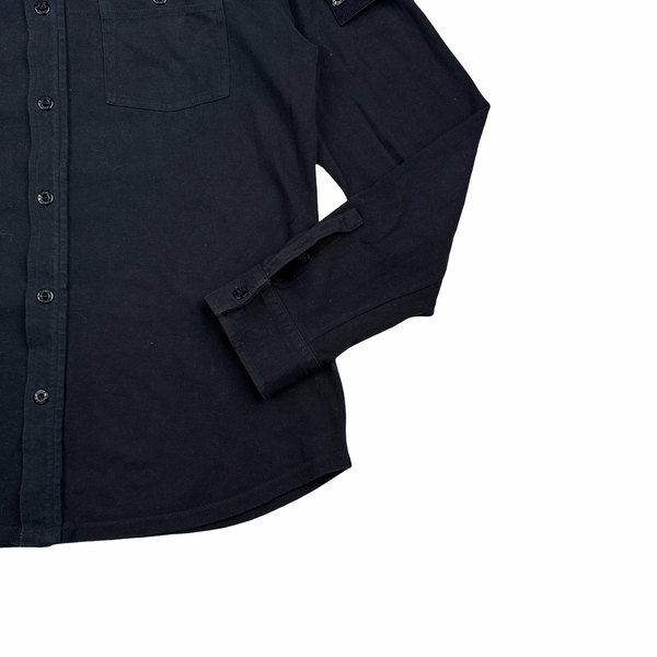 Stone Island Black Cotton Buttoned Overshirt - Large