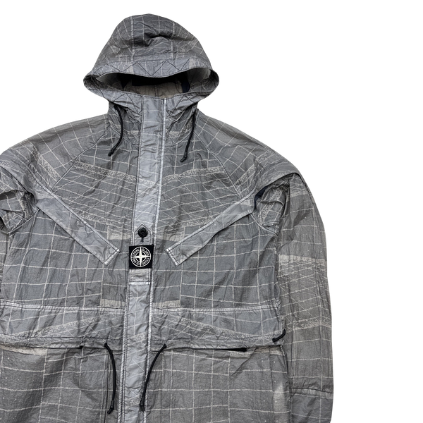 Stone Island 2021 Grey Reflective Grid Lamy TC Jacket - Medium
