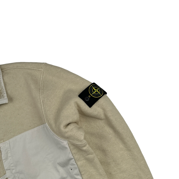 Stone Island 2023 Tan Teddy Fleece Zipped Jumper - Large