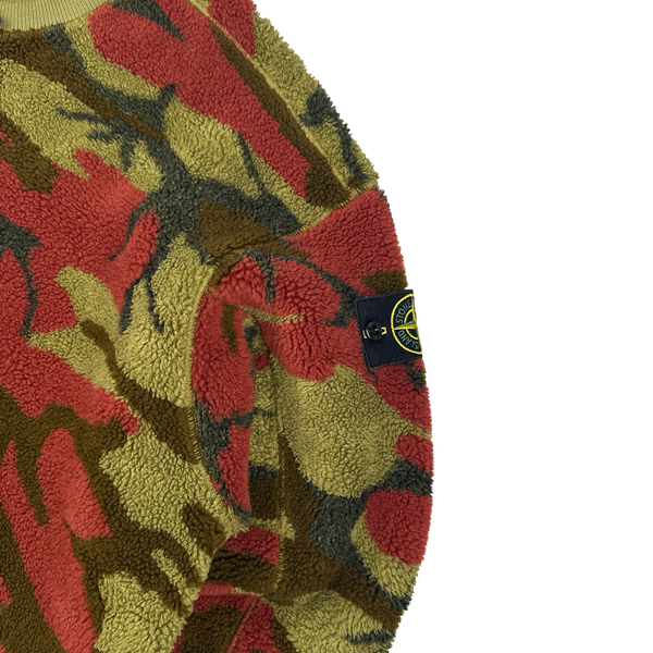 Stone Island 2022 Camo Teddy Crewneck Sweatshirt - Large