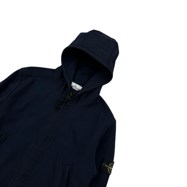 Stone Island 2016 Navy Light Soft Shell R Hooded Jacket - Small