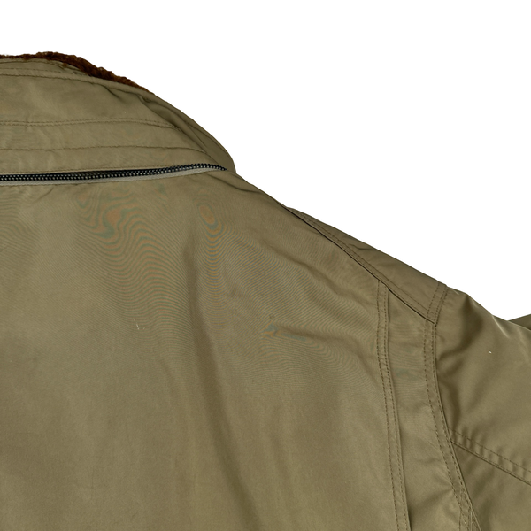 Ralph Lauren Beige Quilted Fleece Lining Collard Jacket - XL