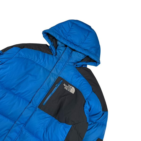 North Face Down Filled Blue Hooded Puffer Jacket - XL