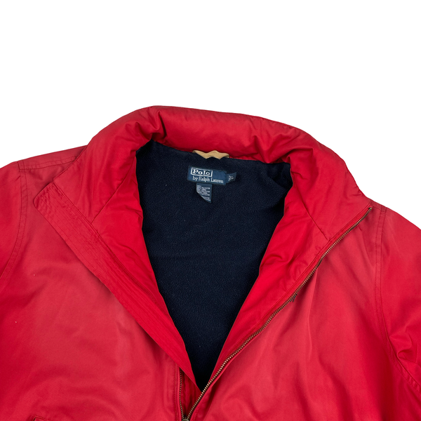 Ralph Lauren Red Harrington Fleece Lined Bomber Jacket - Large