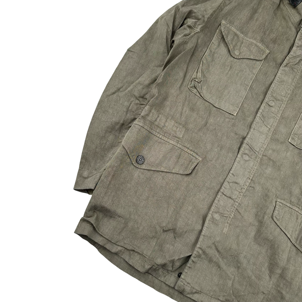 Stone Island Lino Flax Shoulder Badge Multi Pocket Jacket - XL