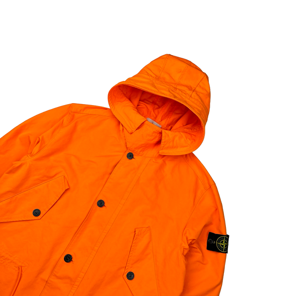 Stone Island 2019 Neon Orange David Fluo Parka Jacket - Large