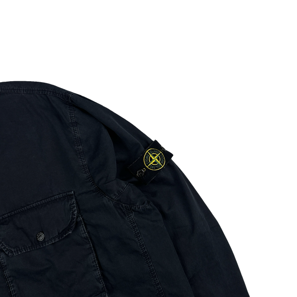 Stone Island 2021 Navy Cotton Double Pocket Overshirt - 3XL