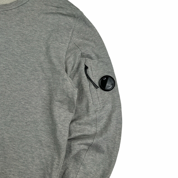 CP Company Grey Cotton Lens View Crewneck Jumper - XXL
