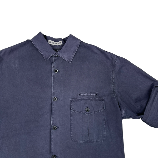 Stone Island Vintage 1999 Spellout Buttoned Safari Shirt - Large