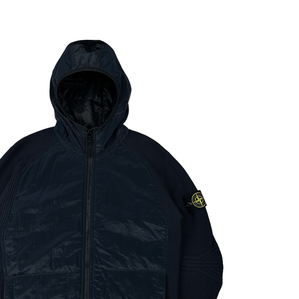 Stone Island 2016 Navy Nylon Metal Knitted Jacket - Medium