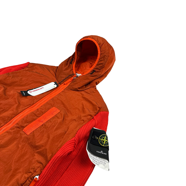 Stone Island 2023 Orange Nylon Metal Primaloft-TC Knit Jacket - Medium