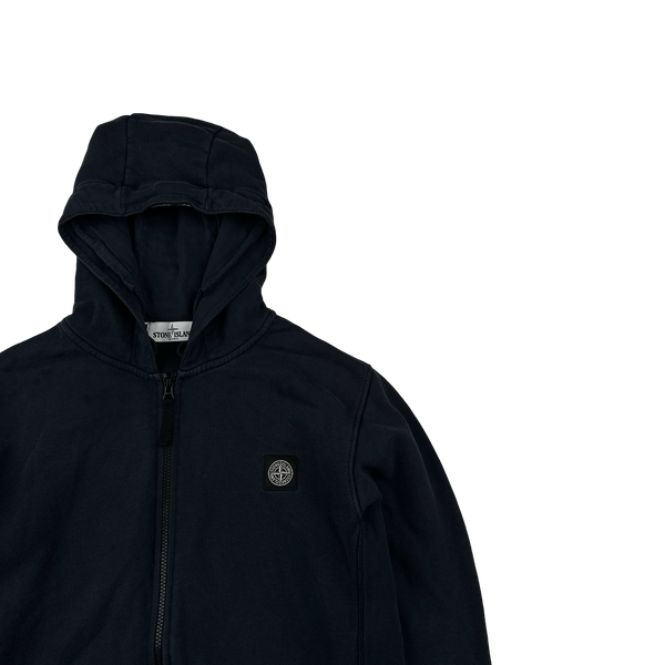 Stone Island 2012 Navy Zipped Patch Cotton Hoodie - XL