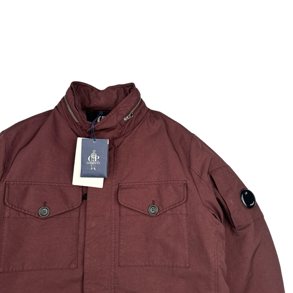 CP Company Burgundy Micro Kei Multi Pocket Field Jacket - Large