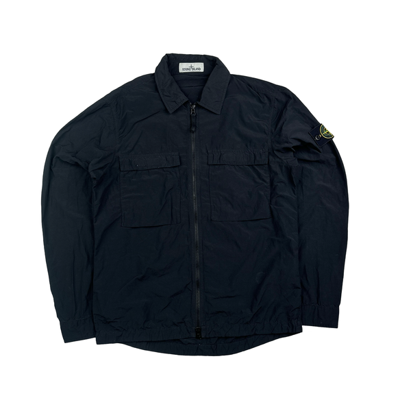 Stone Island Black Double Chest Pocket Nylon Overshirt - Small